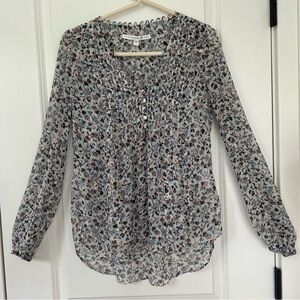 VERONICA BEARD size 2 Silk Pintucked Blouse and Tank Top Ditsy Floral
